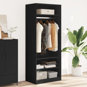 Engineered wood black wardrobe 80x50x200 cm by , Wardrobes - Ref: Foro24-3307694, Price: 181,40 €, Discount: %