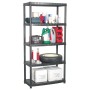 5-level black plastic storage shelf 91.5x45.7x185 cm by vidaXL, Industrial shelving - Ref: Foro24-147686, Price: 93,73 €, Dis...