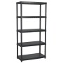 5-level black plastic storage shelf 91.5x45.7x185 cm by vidaXL, Industrial shelving - Ref: Foro24-147686, Price: 93,73 €, Dis...