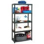 5-level black plastic storage shelf 91.5x45.7x185 cm by vidaXL, Industrial shelving - Ref: Foro24-147686, Price: 93,73 €, Dis...