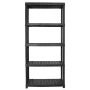 5-level black plastic storage shelf 91.5x45.7x185 cm by vidaXL, Industrial shelving - Ref: Foro24-147686, Price: 93,73 €, Dis...