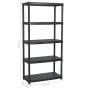 5-level black plastic storage shelf 91.5x45.7x185 cm by vidaXL, Industrial shelving - Ref: Foro24-147686, Price: 93,73 €, Dis...