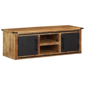 TV stand with solid mango wood doors 105x35x36 cm by , CD and DVD storage - Ref: Foro24-374062, Price: 182,99 €, Discount: %