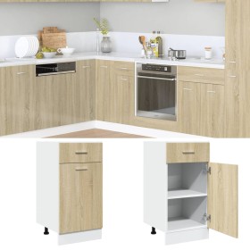 Armario inferior contrachapada color roble 40x46x81,5cm de , Armarios de cocina - Ref: Foro24-847493, Precio: 77,91 €, Descue...