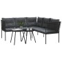 Gartensofa mit schwarzen Kissen aus Stahl und Textilene von , Gartensets - Ref: Foro24-3283740, Preis: 350,99 €, Rabatt: %