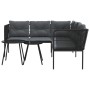 Gartensofa mit schwarzen Kissen aus Stahl und Textilene von , Gartensets - Ref: Foro24-3283740, Preis: 350,99 €, Rabatt: %