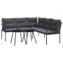 Gartensofa mit schwarzen Kissen aus Stahl und Textilene von , Gartensets - Ref: Foro24-3283742, Preis: 360,85 €, Rabatt: %