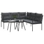 Gartensofa mit schwarzen Kissen aus Stahl und Textilene von , Gartensets - Ref: Foro24-3283742, Preis: 360,85 €, Rabatt: %