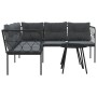 Gartensofa mit schwarzen Kissen aus Stahl und Textilene von , Gartensets - Ref: Foro24-3283742, Preis: 360,85 €, Rabatt: %