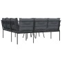 Gartensofa mit schwarzen Kissen aus Stahl und Textilene von , Gartensets - Ref: Foro24-3283742, Preis: 360,85 €, Rabatt: %