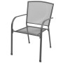 Stackable garden chairs, set of 3, made of steel with a gray powder coating. by , Garden sets - Ref: Foro24-3283756, Price: 1...