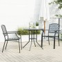 Stackable garden chairs, set of 3, made of steel with a gray powder coating. by , Garden sets - Ref: Foro24-3283768, Price: 2...