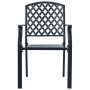 Stackable garden chairs, set of 3, made of steel with a gray powder coating. by , Garden sets - Ref: Foro24-3283768, Price: 2...