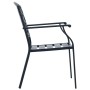 Stackable garden chairs, set of 3, made of steel with a gray powder coating. by , Garden sets - Ref: Foro24-3283768, Price: 2...