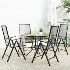 Set of 5 reclining garden chairs in anthracite steel by , Garden sets - Ref: Foro24-3283761, Price: 282,29 €, Discount: %