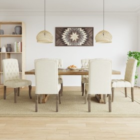 Sillas de comedor 6 unidades tela con apariencia de lino beige de , Sillas de comedor - Ref: Foro24-3309176, Precio: 719,99 €...