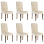 Dining chairs, 6 units, fabric with a beige linen-like appearance. by , dining chairs - Ref: Foro24-3309176, Price: 651,32 €,...