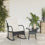 Silla mecedora de jardín con cojines ratán sintético negro de , Sillas de jardín - Ref: Foro24-369018, Precio: 102,99 €, Desc...