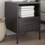 Bedside table made of cold-rolled black steel, 36x39x50.5 cm by , Nightstands - Ref: Foro24-843054, Price: 74,75 €, Discount: %