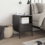 Bedside table made of cold-rolled black steel, 36x39x50.5 cm by , Nightstands - Ref: Foro24-843054, Price: 74,75 €, Discount: %