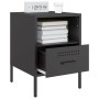 Bedside table made of cold-rolled black steel, 36x39x50.5 cm by , Nightstands - Ref: Foro24-843054, Price: 74,75 €, Discount: %