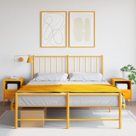 Bedside tables 2 units, yellow laminated steel, 36x39x50.5 cm by , Nightstands - Ref: Foro24-843061, Price: 141,00 €, Discoun...