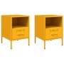 Bedside tables 2 units, yellow laminated steel, 36x39x50.5 cm by , Nightstands - Ref: Foro24-843061, Price: 141,00 €, Discoun...