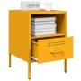 Bedside tables 2 units, yellow laminated steel, 36x39x50.5 cm by , Nightstands - Ref: Foro24-843061, Price: 141,00 €, Discoun...