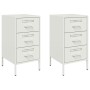 Bedside tables 2 units, white laminated steel, 36x39x68 cm by , Nightstands - Ref: Foro24-843089, Price: 215,94 €, Discount: %