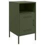 Bedside tables 2 units, olive green laminated steel, 36x39x68 cm by , Nightstands - Ref: Foro24-843075, Price: 192,99 €, Disc...