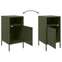 Bedside tables 2 units, olive green laminated steel, 36x39x68 cm by , Nightstands - Ref: Foro24-843075, Price: 192,99 €, Disc...