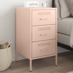 Mesita de noche acero laminado en frío rosa 36x39x68 cm de , Mesitas de noche - Ref: Foro24-843080, Precio: 154,99 €, Descuen...