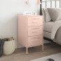 Cold-rolled steel pink bedside table 36x39x68 cm by , Nightstands - Ref: Foro24-843080, Price: 116,87 €, Discount: %