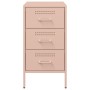 Cold-rolled steel pink bedside table 36x39x68 cm by , Nightstands - Ref: Foro24-843080, Price: 116,87 €, Discount: %