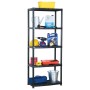 5-level black plastic storage shelf 71x38x170 cm by vidaXL, Industrial shelving - Ref: Foro24-147684, Price: 57,89 €, Discoun...