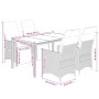 Garden table and 5-piece chair set with gray synthetic rattan cushions. by , Garden sets - Ref: Foro24-3276895, Price: 666,94...