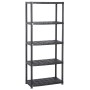 5-level black plastic storage shelf 71x38x170 cm by vidaXL, Industrial shelving - Ref: Foro24-147684, Price: 57,98 €, Discoun...