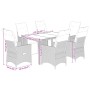 Garden table and 7-piece chairs set with gray synthetic rattan cushions. by , Garden sets - Ref: Foro24-3276888, Price: 923,6...