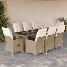 Garden table and chairs set, 5 pieces, with beige PE rattan cushions. by , Garden sets - Ref: Foro24-3277265, Price: 1,00 €, ...