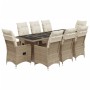 Garden table and chairs set, 5 pieces, with beige PE rattan cushions. by , Garden sets - Ref: Foro24-3277265, Price: 1,00 €, ...