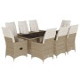 Garden table and chairs set, 5 pieces, with beige PE rattan cushions. by , Garden sets - Ref: Foro24-3276944, Price: 1,00 €, ...