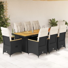 Garden table and chairs set 9 pieces with black PE rattan cushions by , Garden sets - Ref: Foro24-3277267, Price: 1,00 €, Dis...