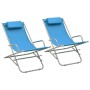 Sillas mecedoras 2 unidades acero azul de vidaXL, Tumbonas - Ref: Foro24-310340, Precio: 110,86 €, Descuento: %