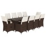 Garden table and chairs set 11 pieces with brown PE rattan cushions by , Garden sets - Ref: Foro24-3277244, Price: 1,00 €, Di...