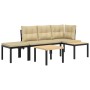 Garden bench cushions 4 pieces steel powder-coated black by , Garden sets - Ref: Foro24-3283639, Price: 283,13 €, Discount: %