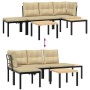 Garden bench cushions 4 pieces steel powder-coated black by , Garden sets - Ref: Foro24-3283639, Price: 283,13 €, Discount: %