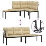 Garden bench cushions 4 pieces steel powder-coated black by , Garden sets - Ref: Foro24-3283639, Price: 283,13 €, Discount: %