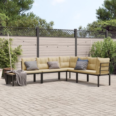 Gartenbankkissen 4-teilig, Stahl mit schwarzer Pulverbeschichtung. von , Gartensets - Ref: Foro24-3283645, Preis: 378,99 €, R...