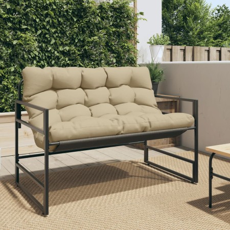 Banco de jardín con cojín acero taupe 113 cm de , Bancos de jardín - Ref: Foro24-4009300, Precio: 123,38 €, Descuento: %