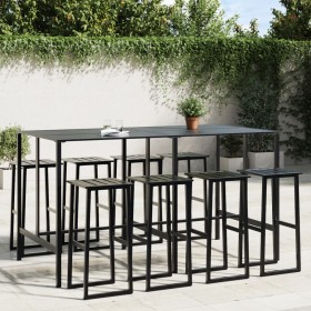 High table and garden stools set 9 pieces black steel by , Garden sets - Ref: Foro24-3283754, Price: 714,13 €, Discount: %